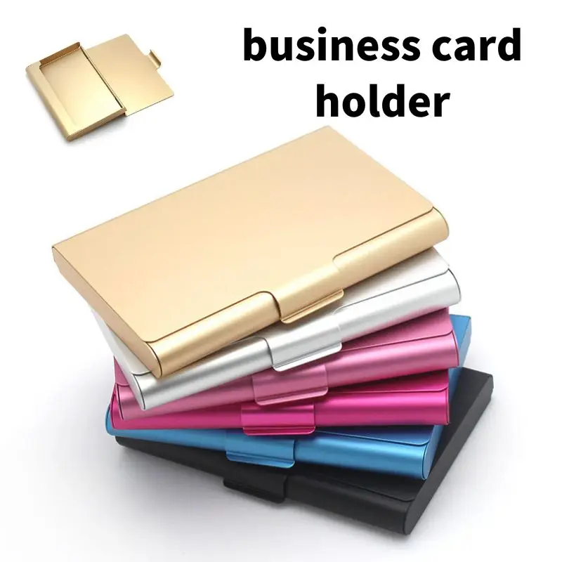 Creative Business Card Case Aluminum Alloy Card Holder Thick Id Card Holder Men Business Card Storage Box Metal Desk Organizer