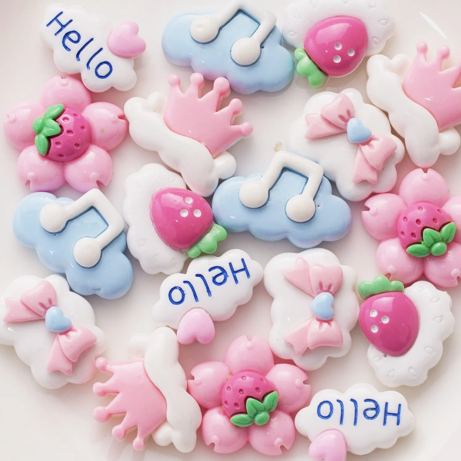 10PCS Clouds notes resin accessories wholesale handmade diy materials cream glue accessories jewellery phone case children hairp