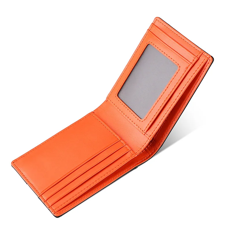 Airtag-محفظة رفيعة من جلد البقر الطبيعي للرجال ، حجب RFID ، حامل بطاقة ائتمان ، نافذة معرف ، محفظة ذكور ، عمل ، أسود