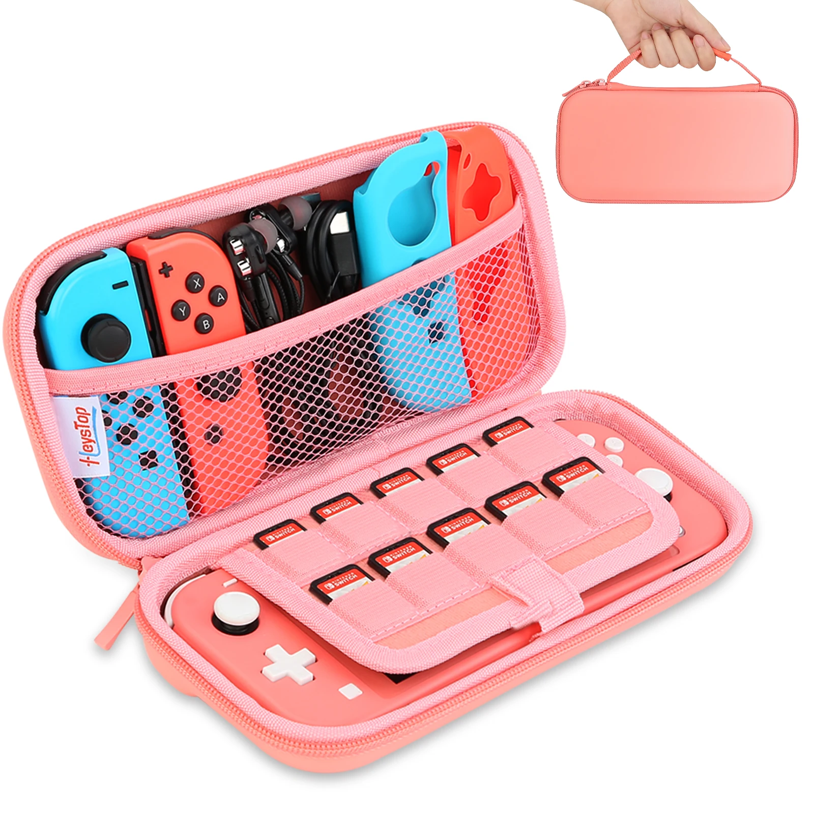 Tragetasche kompatibel mit Nintendo Switch Lite, tragbare Nintendo Switch Lite-Tasche für Switch Lite mit Stauraum