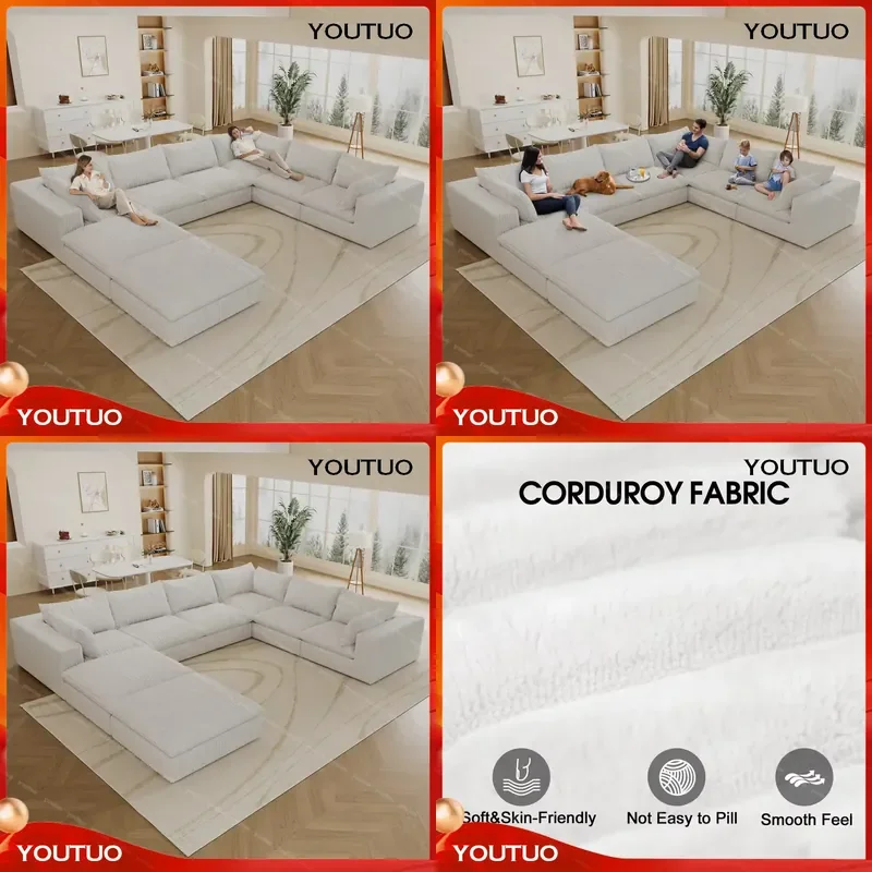 Sofa Living Room Furniture Corduroy Modular Sectional Couch Sets In Stock Drop Shipping Tool Parts