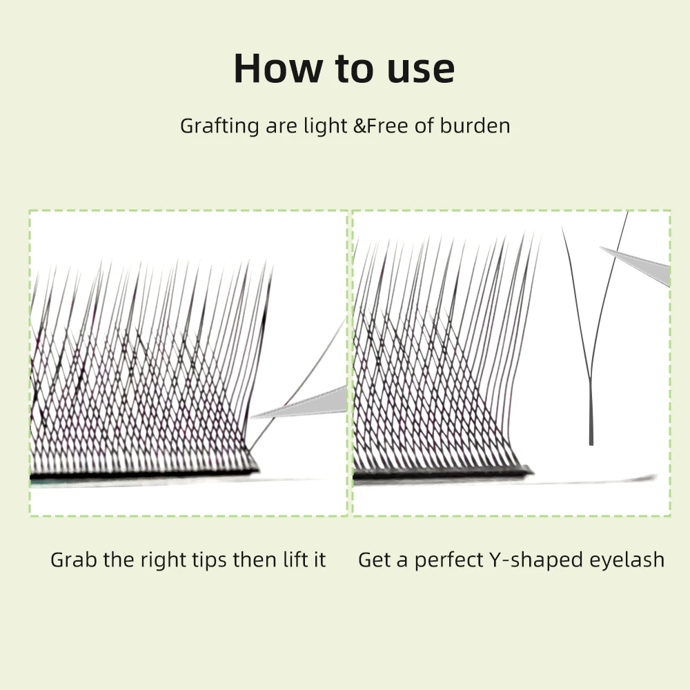 Yelix フォックスアイ 1D Y まつげ Y 字型まつげエクステンション既成ボリュームファンつけまつげ Mix8-13mm まつげ用品