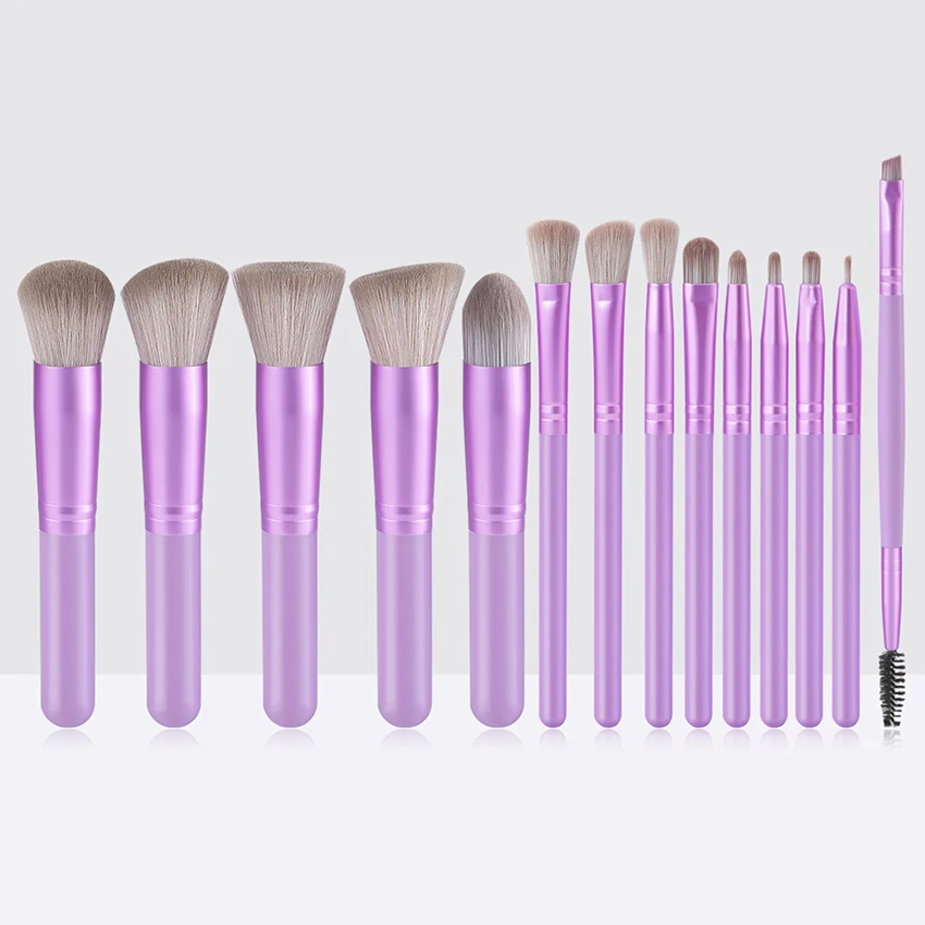 SAIANTTH Neue 14 stücke Make-Up Pinsel Braun Set Flache Slant Kopf Lose Pulver doppel kopf wimpern augenbraue Pinsel Schönheit Werkzeuge