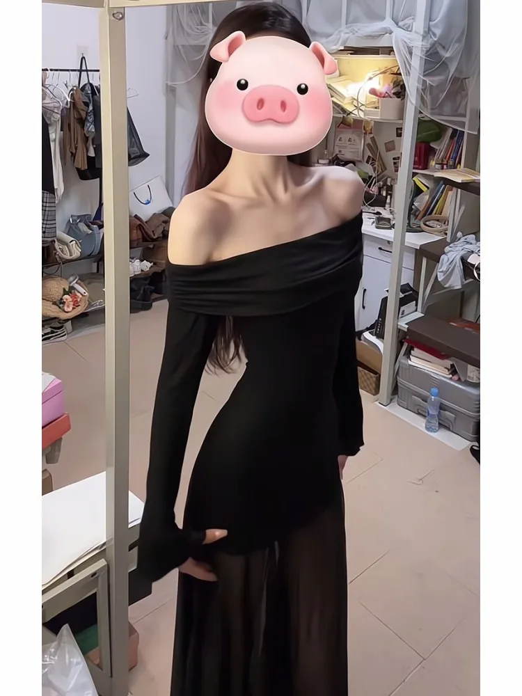 드레스 긴 소매 여성용 버건디 여름 모달 스파게티 스트랩 스모크드 사이드 슬릿 슬림핏 울트라 쇼트 밀레니엄 핫 걸 Y2K