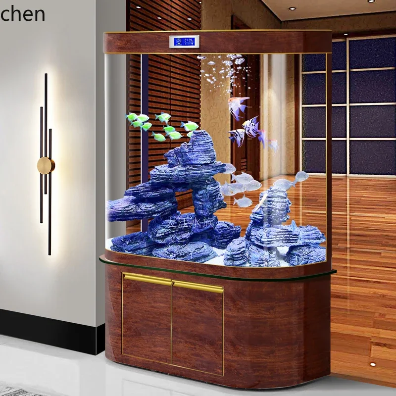automatic circulation filtration medium and large household air ecological bottom filter glass fish tank turtle tank aquarium