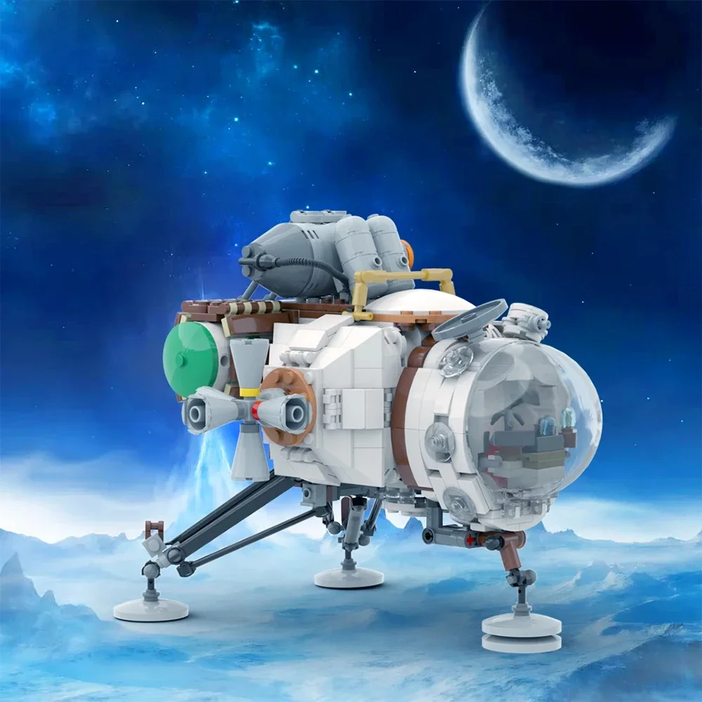 Building Block Outer Planet Wilds Hearthian Ship Kit Space Ship Spacecraft Transport Vehicle Aircraft Brick Model Toy Kid Gift