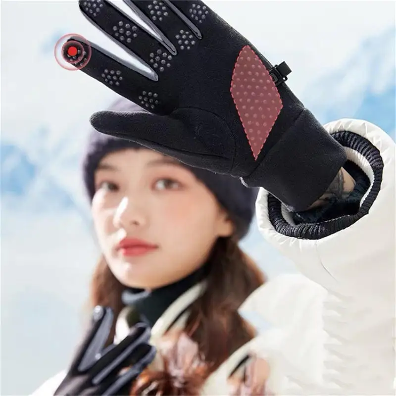 Thermo-Winterhandschuhe mit Touchscreen-Funktion, dickem Fleecefutter, winddichter Außenseite und rutschfester Handfläche für Männer und Frauen, geeignet für Arbeit, Reisen und Schnee.