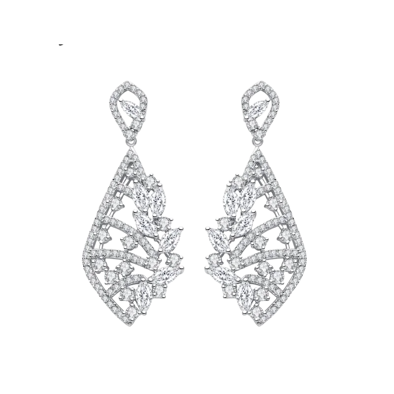 FXLRY Blossom Jinghao AAA Циркон Свадебные серьги с каплями воды Длинные серьги с кисточками для женщин FXLRY Blossom Jinghao AAA Циркон Свадебные серьги с каплями воды Длинные серьги с кисточками для женщин