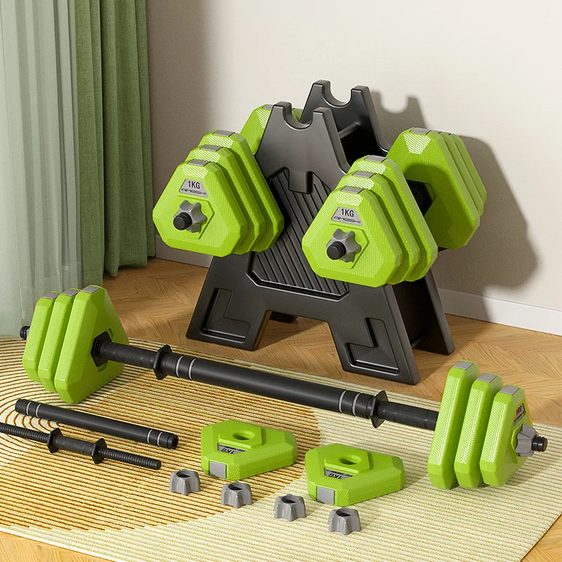 15kg PVC Dumbbell Set for Men & Women-Adjustable Detachable Barbell Fitness Equipment for Home/Dorm Weightlifting