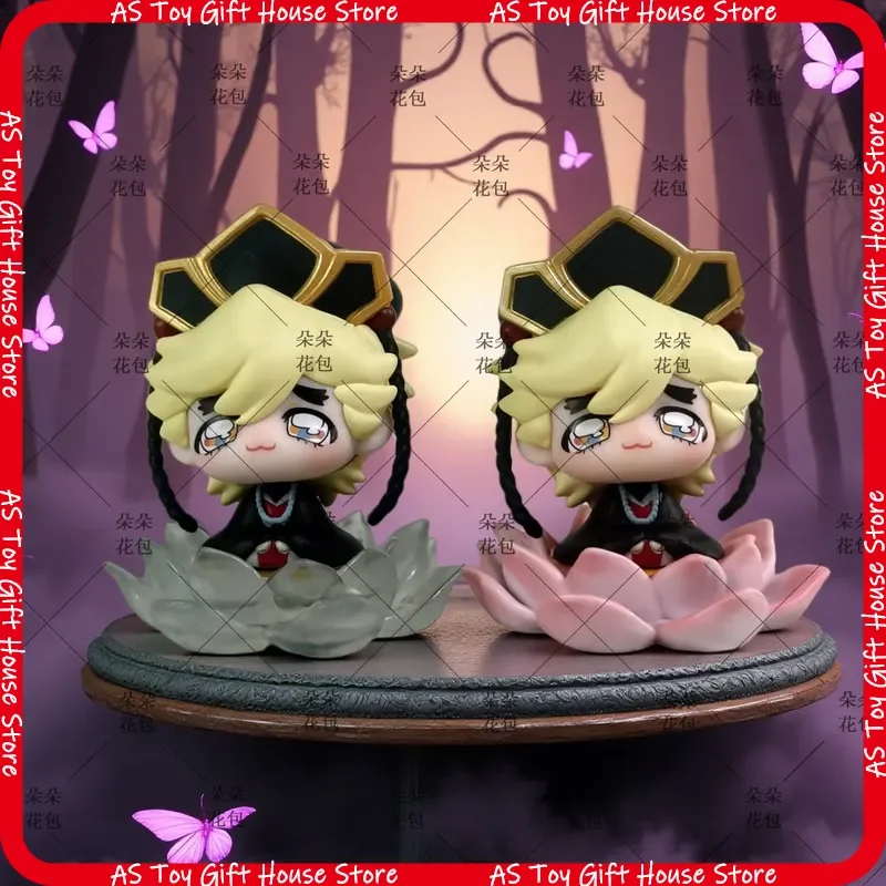 Demon Slayer Douma Chibi Anime Figure Lotus Sitting Pose Car Decor Computer Case Ornament Noodle Stopper Collectible Figurine - view 6
