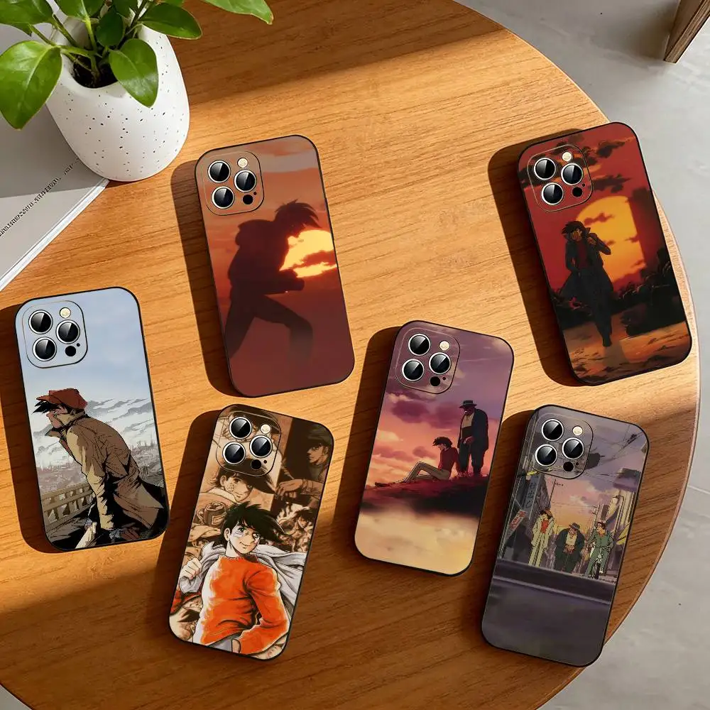 

A-Ashitas No Joe Anime Phone Case For iPhone 17,16,15,14,13,12,11 Plus,Pro Max,XS,Soft Silicone Black Cover