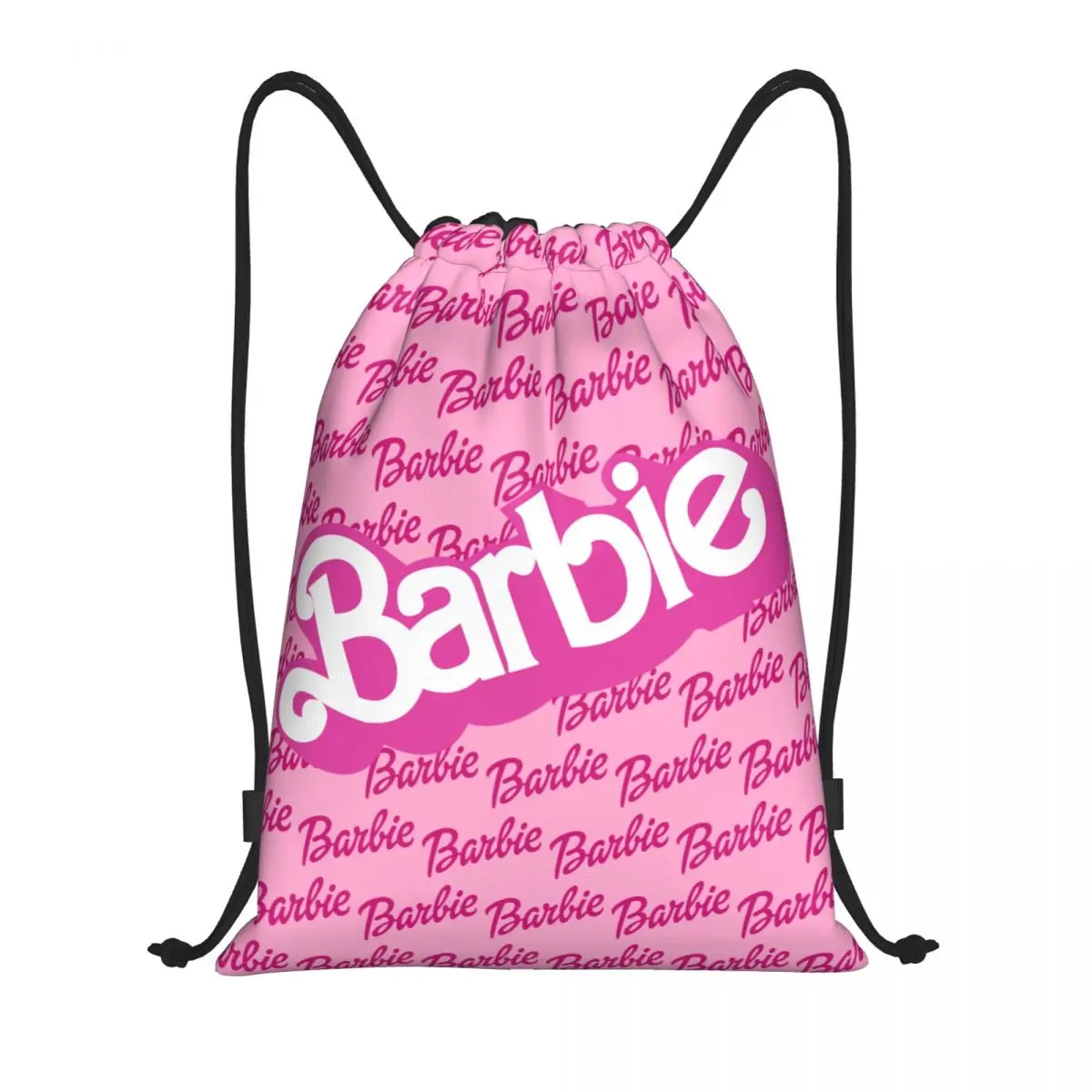 Custom Barbie Logo Drawstring Bag for Training Yoga Backpacks Men Women Disney Sports Gym Sackpack