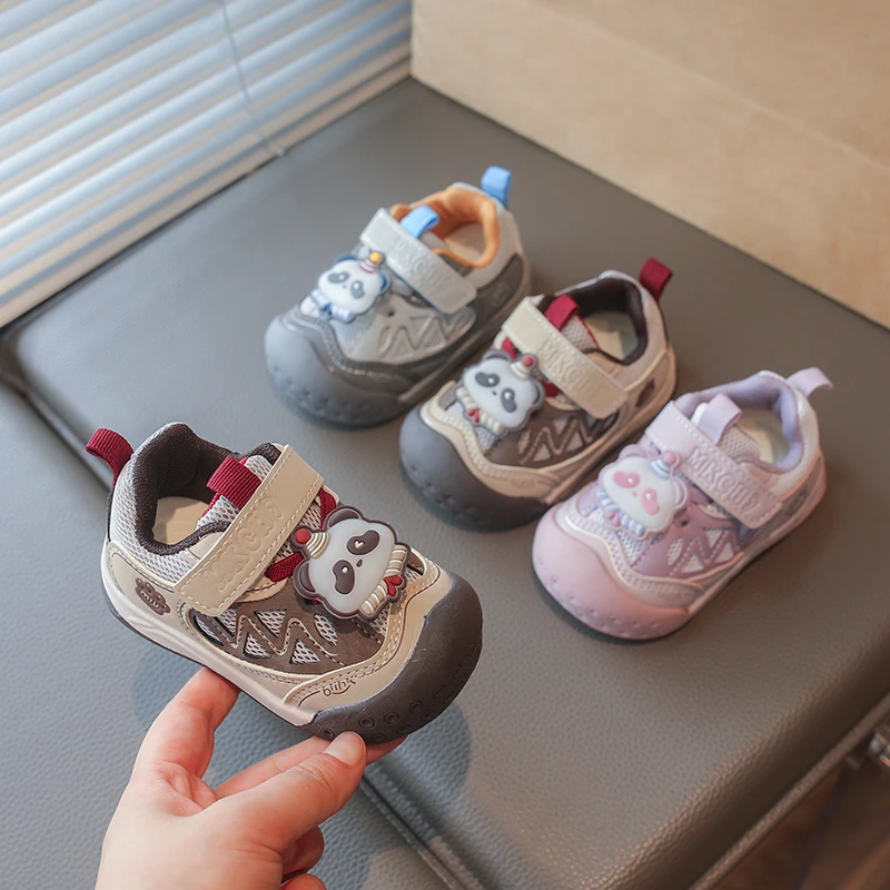 Kids'Casual Shoes Cartoon Fashion PU Leather Autumn Flat Shoes For Children Anti-slip Breathable Pink Grey Shoes Size 16-26
