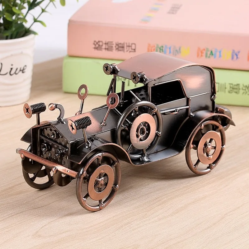 Metal iron art classic car model home interior decorations home furnishing bookcase ornaments clothing store bar Decoration