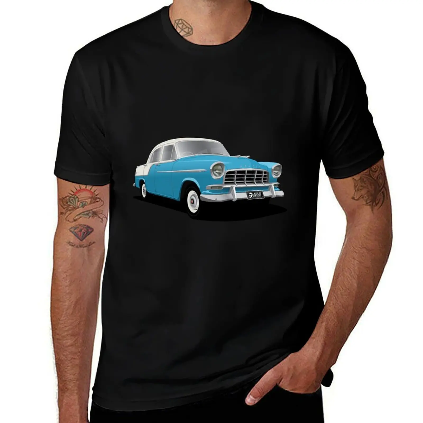 Holden FC Special Sedan - Royal Marine over India Ivory T-Shirt Basic Solid Color Short Sleeve T-Shirt