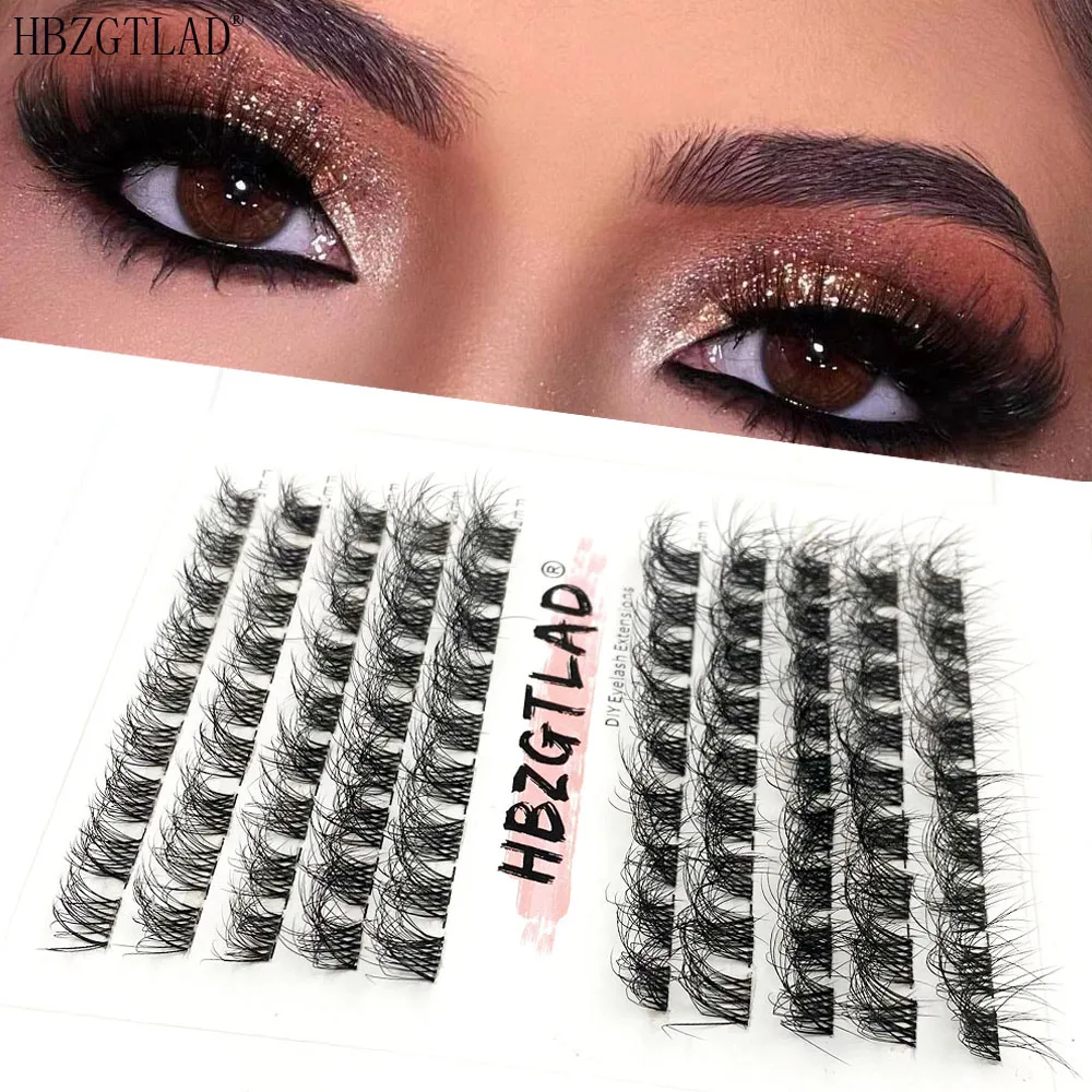 5D DIY Cluster Invisible band Lashes Segmented Bundle Thick Eyelashes Extension Russian Volume Individual False Lashes Cilios