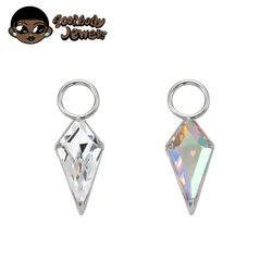 ASTM F136 Titanium Kite Zirconia Clicker Pendant Piercing Ear Lobe Earring Daith Suitable for Ear Nose Ring Body Jewelry 2025