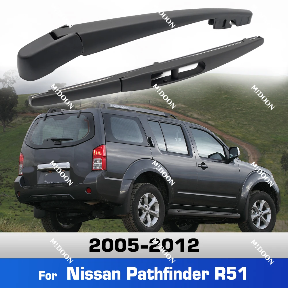 Für Nissan Pathfinder R51 2005 - 2012 Heckscheibenwischer-Set mit Wischerblatt und Arm, Windschutzscheiben-Wischerbürste