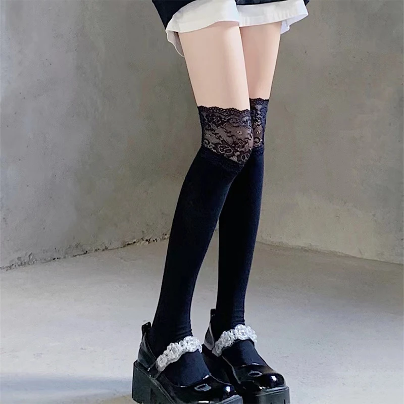 New#1Pair Fashionable Casual Winter Warm Solid Color Elastic Japanese Jk Socks