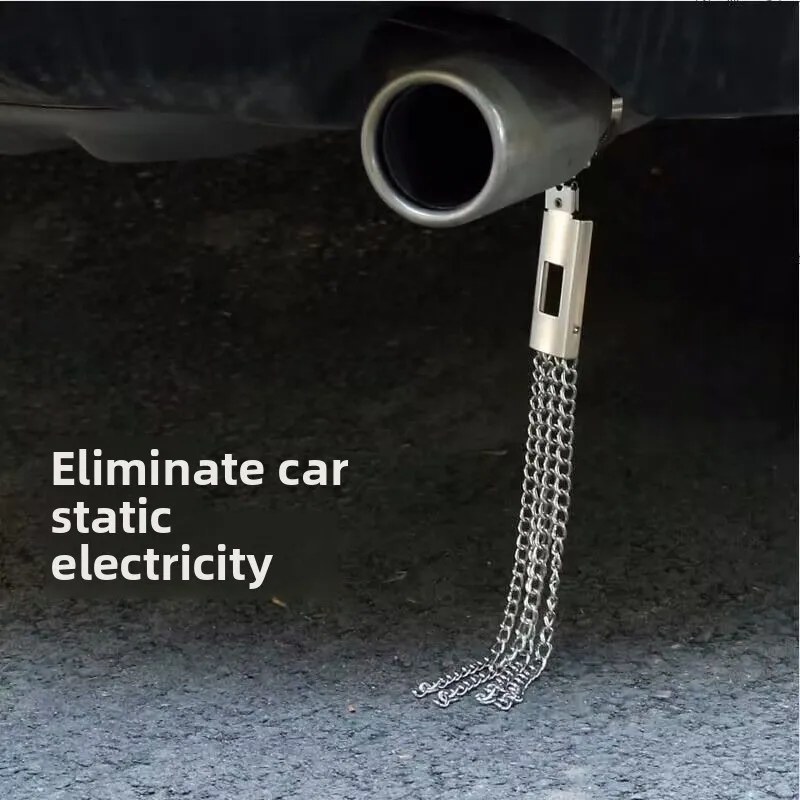 1PC Automotive Anti-Static Tail Strip Car Static Electricity Removal Metal Iron Chain Grounding Clamp Eliminator for Vehicle Saf