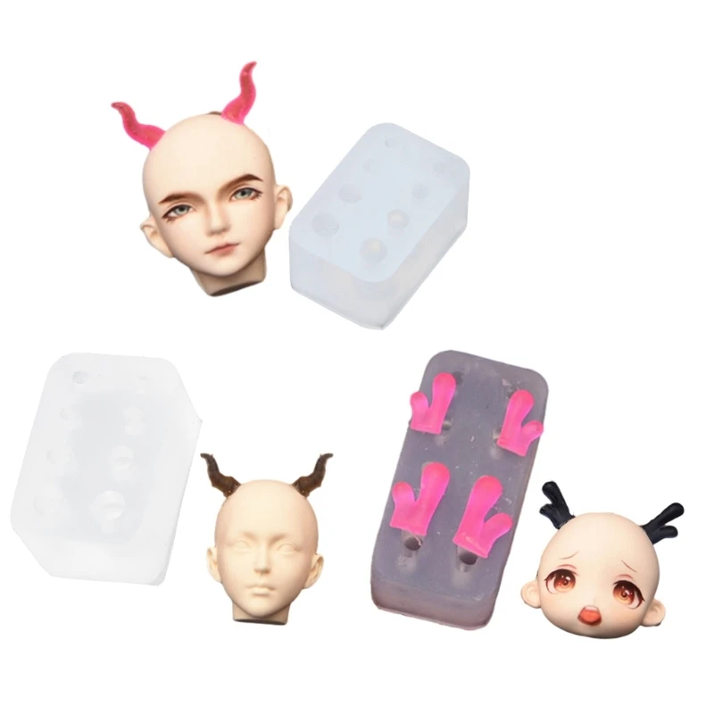 Horn Decorations Moulds Mini Devil/Cattle/Sheep Silicone Mold Tools 97QE