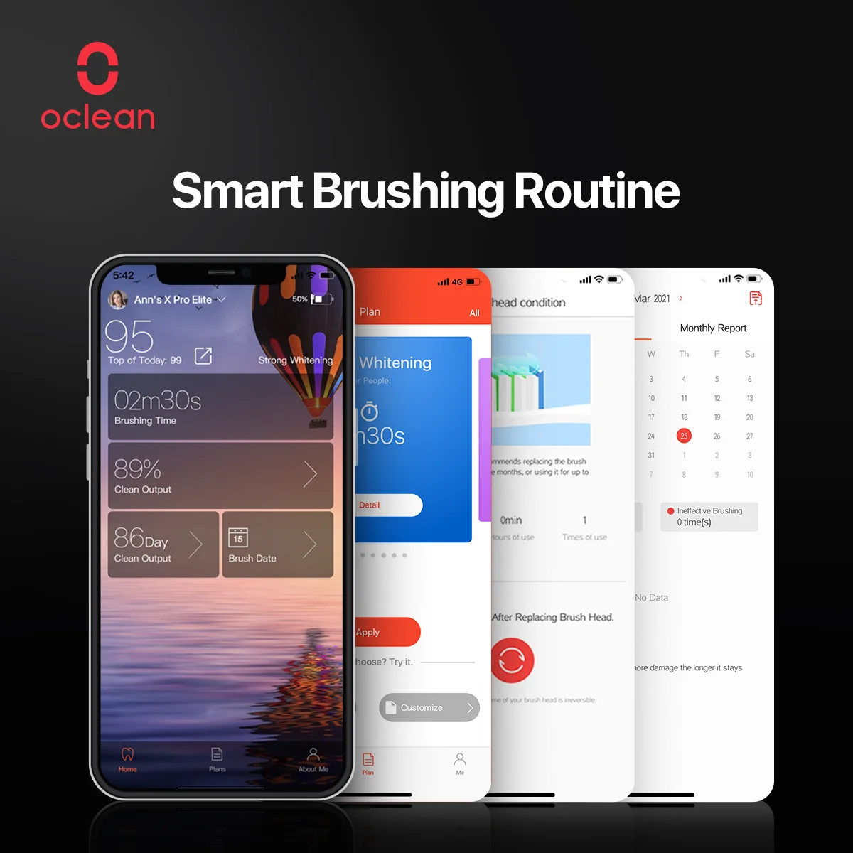 Oclean X Pro Elite Set sikat gigi elektrik, Kit sikat gigi perawatan mulut, tampilan layar dapat diisi ulang