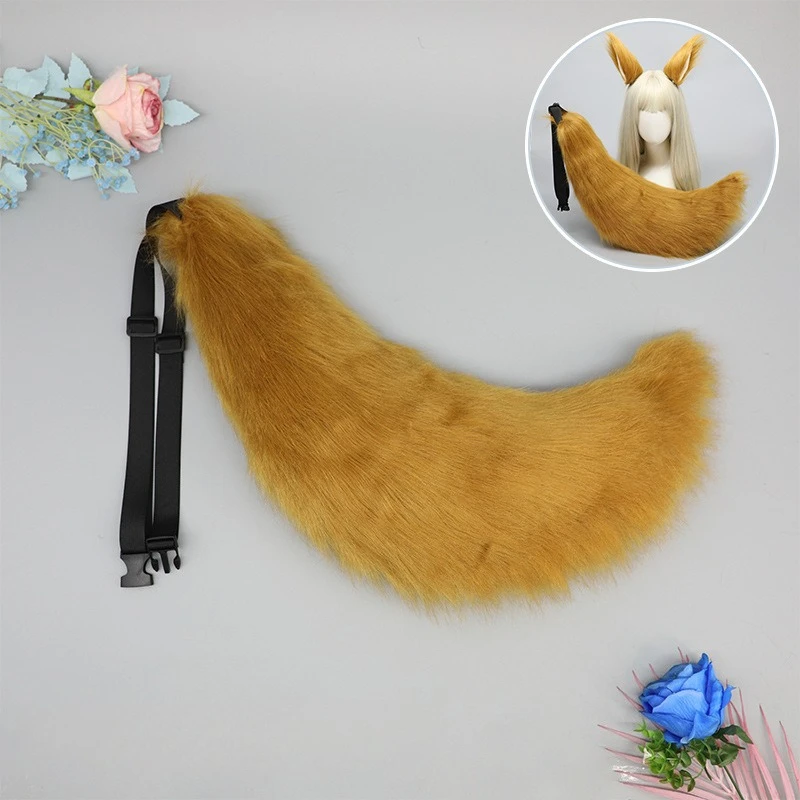 Queue en peluche Lolita mignonne pour fille, avec oreilles de chat (pain en forme d'oreille de chat cuit à la vapeur), rôle de Performance Anime