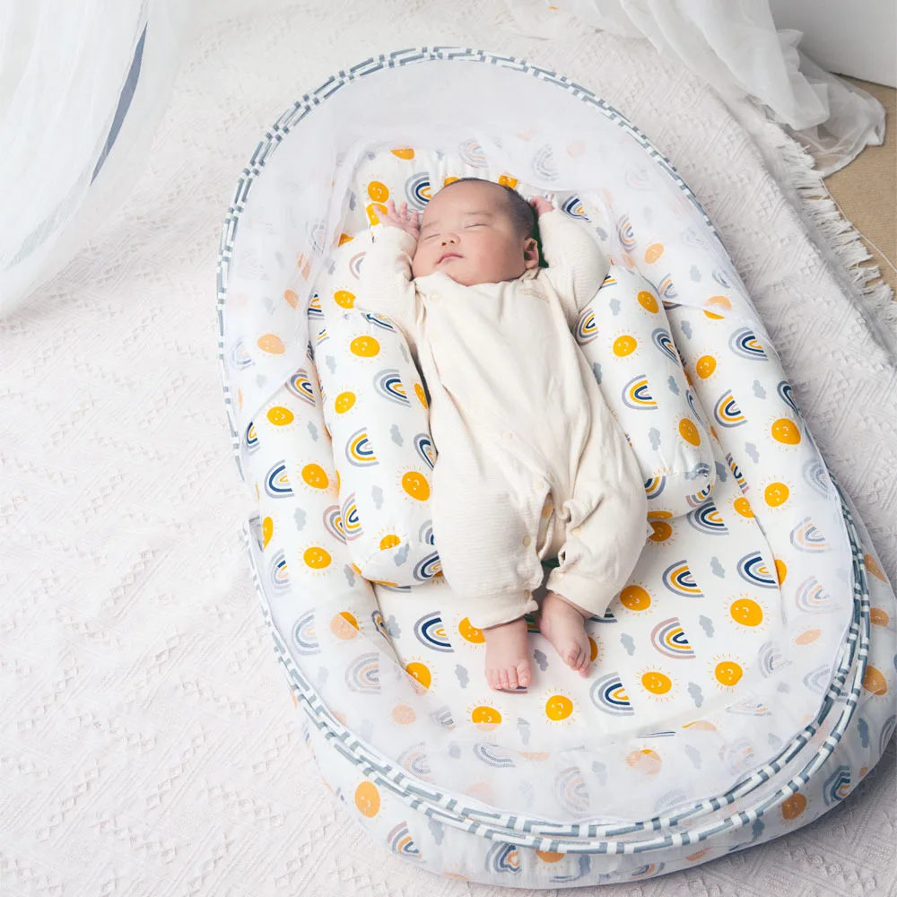 5 uds 85cm x 55cm x 10cm almohadilla para dormir biónica neonatal portátil colchón cuna en una cama cama de bebé mosquitera para bebé uso en todas las estaciones
