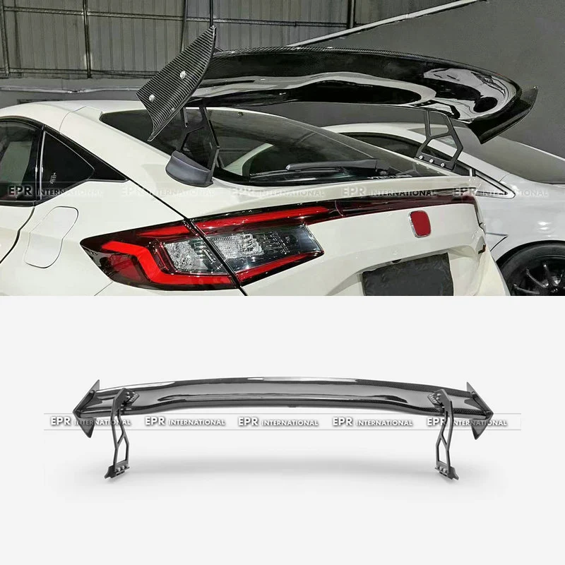 For EPA SPN Type Carbon Fiber Rear Spoiler for 2022 Honda Civic Type R FL5 Race Spec Wing High Downforce Direct Bolt On