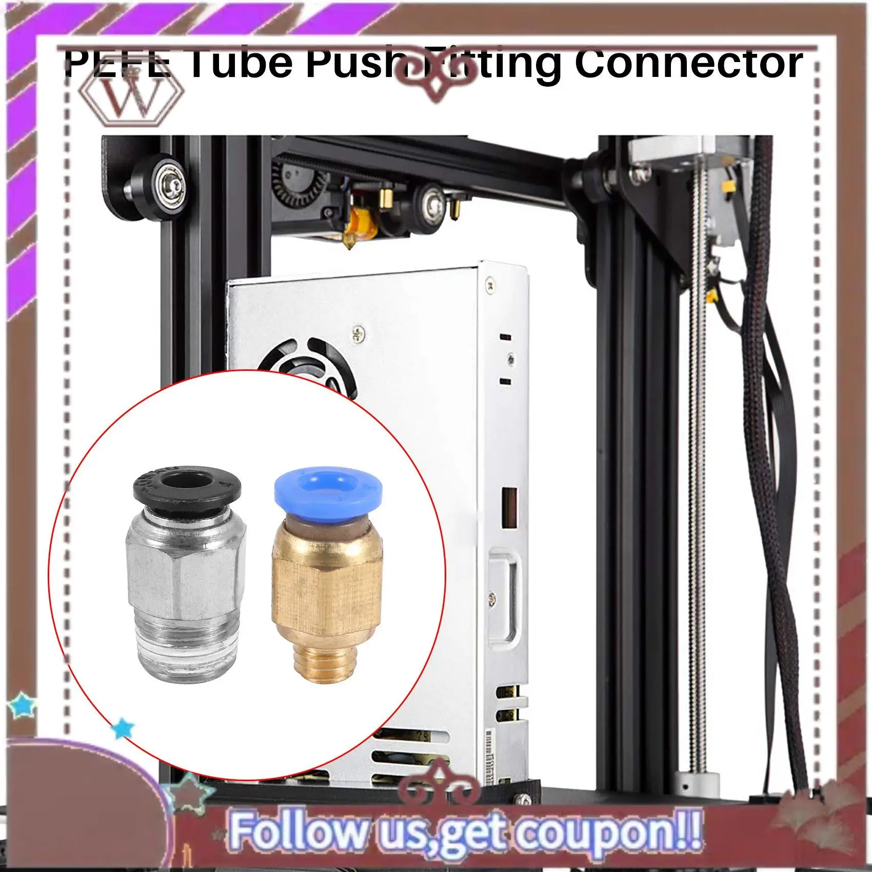 

Трубка ABBG-PTFE Синяя трубка Ptfe (1,5 метра) с 3 фитингами Pc4-M6 и 3 шт. Прямая пневматическая трубка Pc4-M10 с наружной резьбой