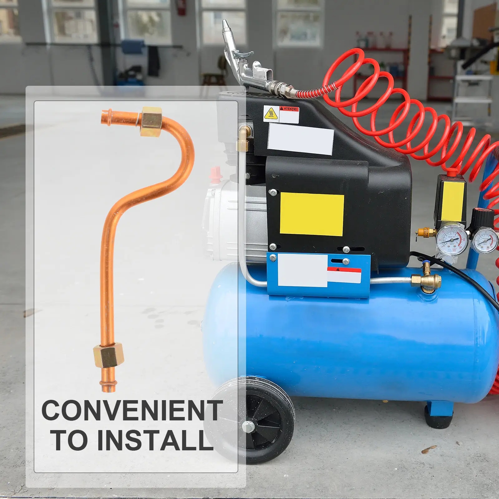 

Алюминиевая сменная трубка для впускного патрубка воздушного компрессора с двойной резьбой для надежного соединения, аксессуар для замены трубки компрессора