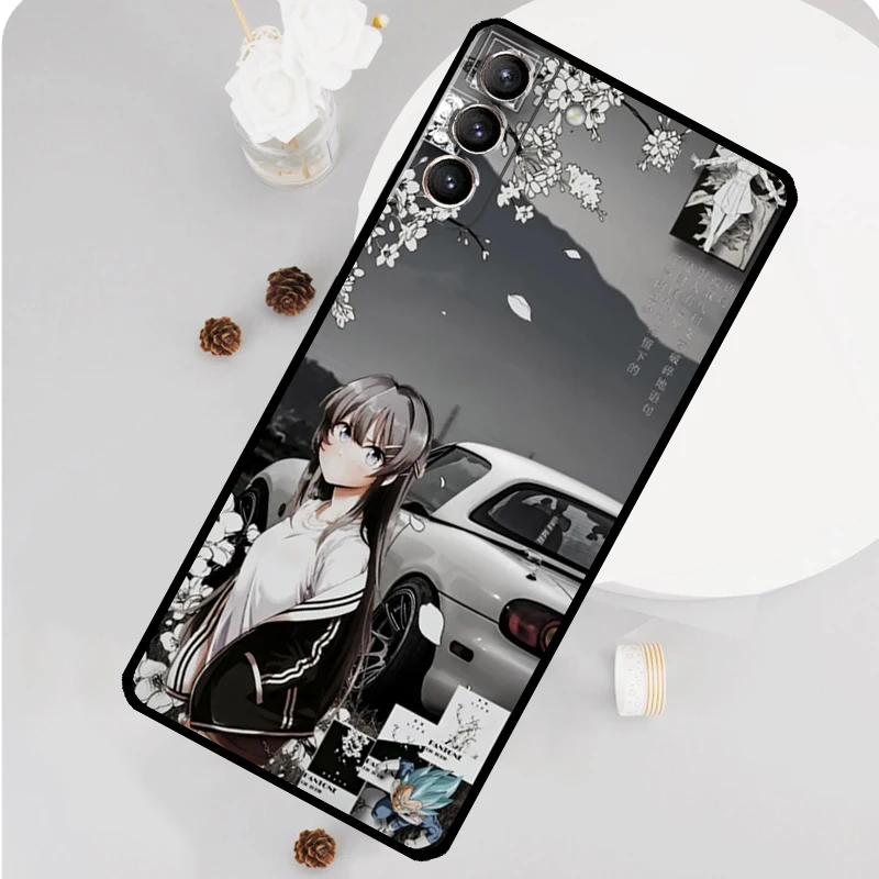 JDM Anime Waifu Car Bunny Girl Phone Case For Samsung Galaxy S23 Ultra S21 S20 FE S9 S10 Plus Note 10 20 S22 Ultra Funda