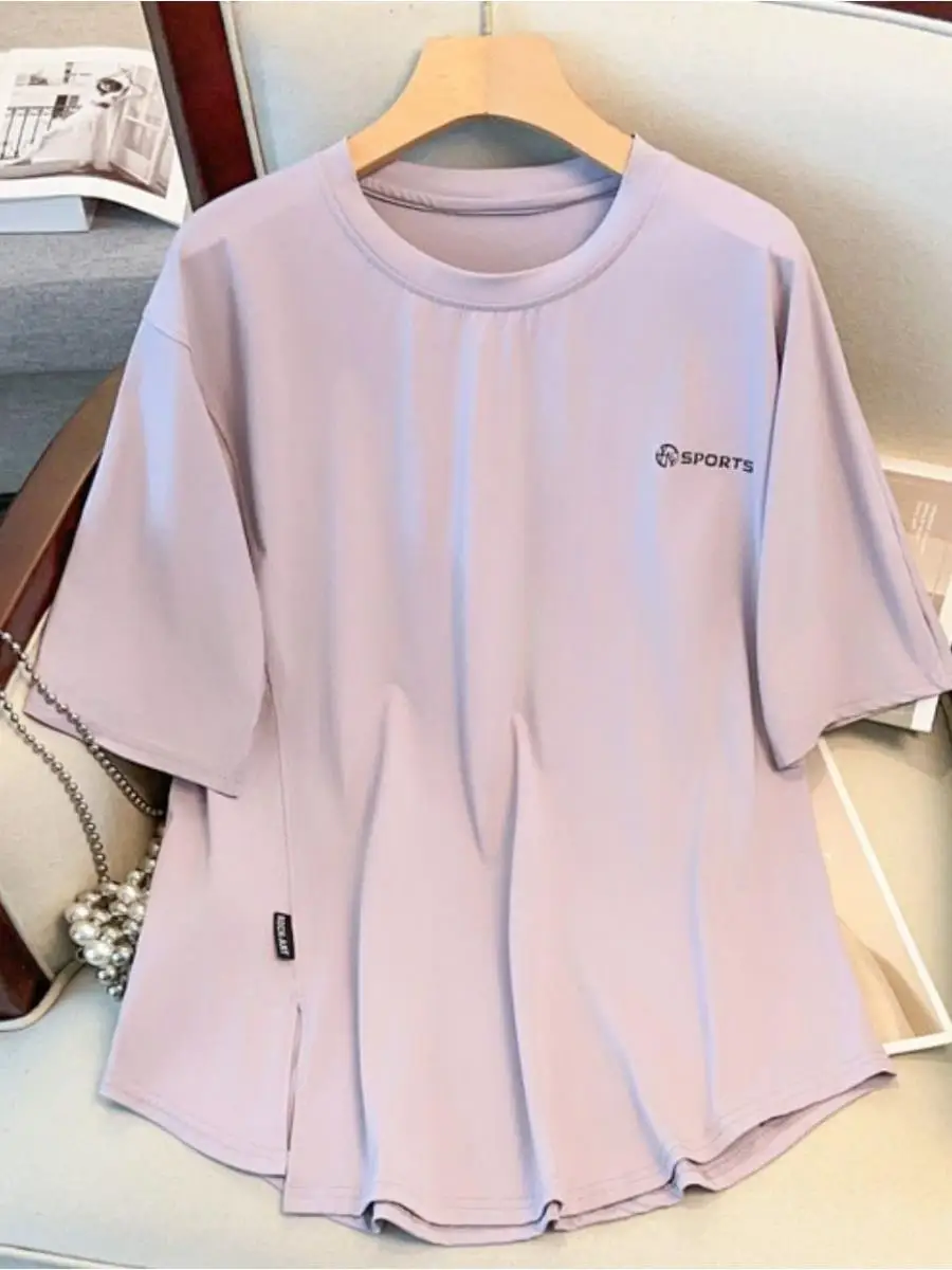 conjunto-de-duas-pecas-feminino-plus-size-de-verao-novo-estilo-com-camiseta-de-manga-curta-em-seda-gelada-e-calca-larga-com