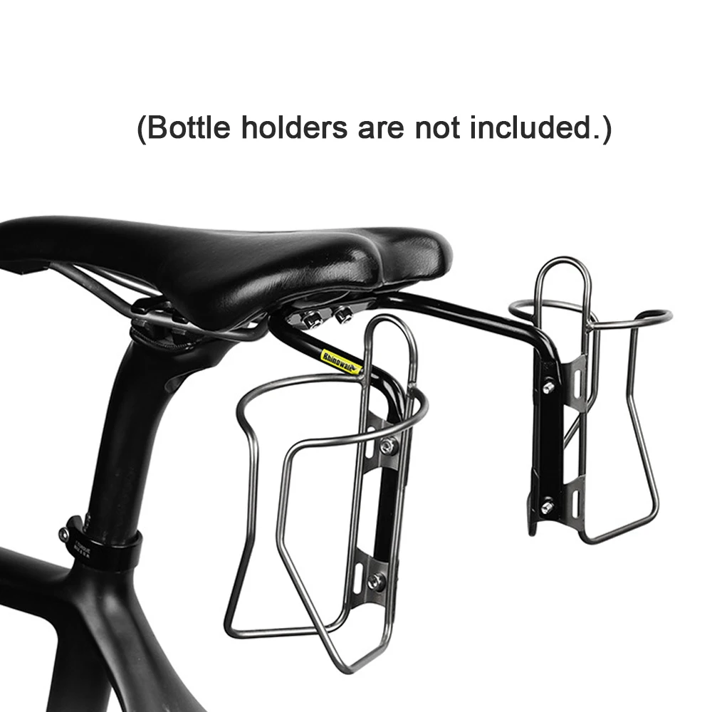 

Bike Saddle Bag Stabilizer Bracket Bicycle Tail Bag Mount Rear Rack AntiSway with Bottle Cage Mounting Holes for Mountain Road