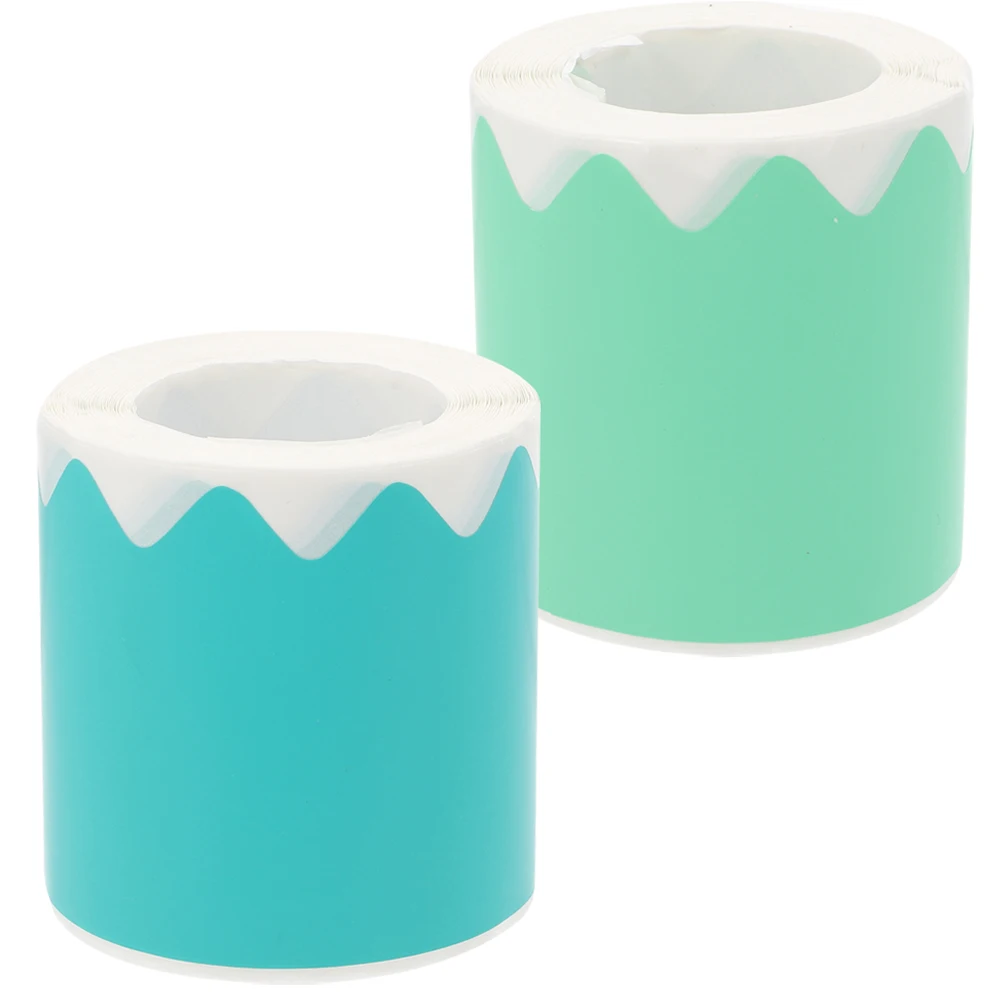 

2 Rolls Board Borders Stickers Blue Green Long Decals Classroom Office Wall Decor Bulletin Board Borders DIY Craft Projects