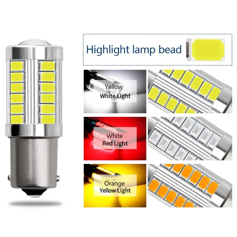 2/4/6 PCS Car LED Bulb P21W 1156 BA15S P21/5W BAY15D 1157 12V 7000K White Turn Signal Brake Backup Reverse Parking Lights Lamps