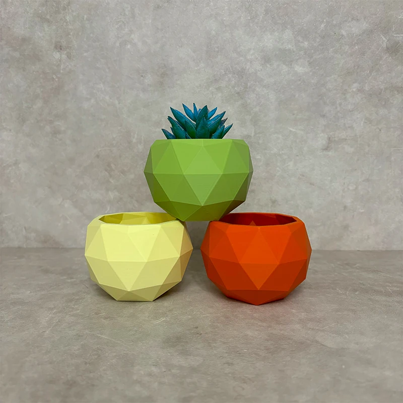 Colorful Plastic Flower Pot Succulent Plant Pot Planter Desktop Ornament Pen Container Home Garden Decoration