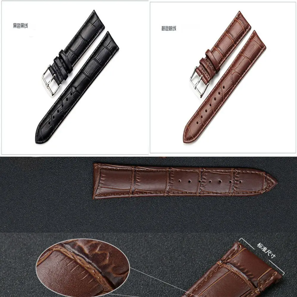 Unisex Brand Buckle New Band or Men Brown Women Strap Watch Black Leather