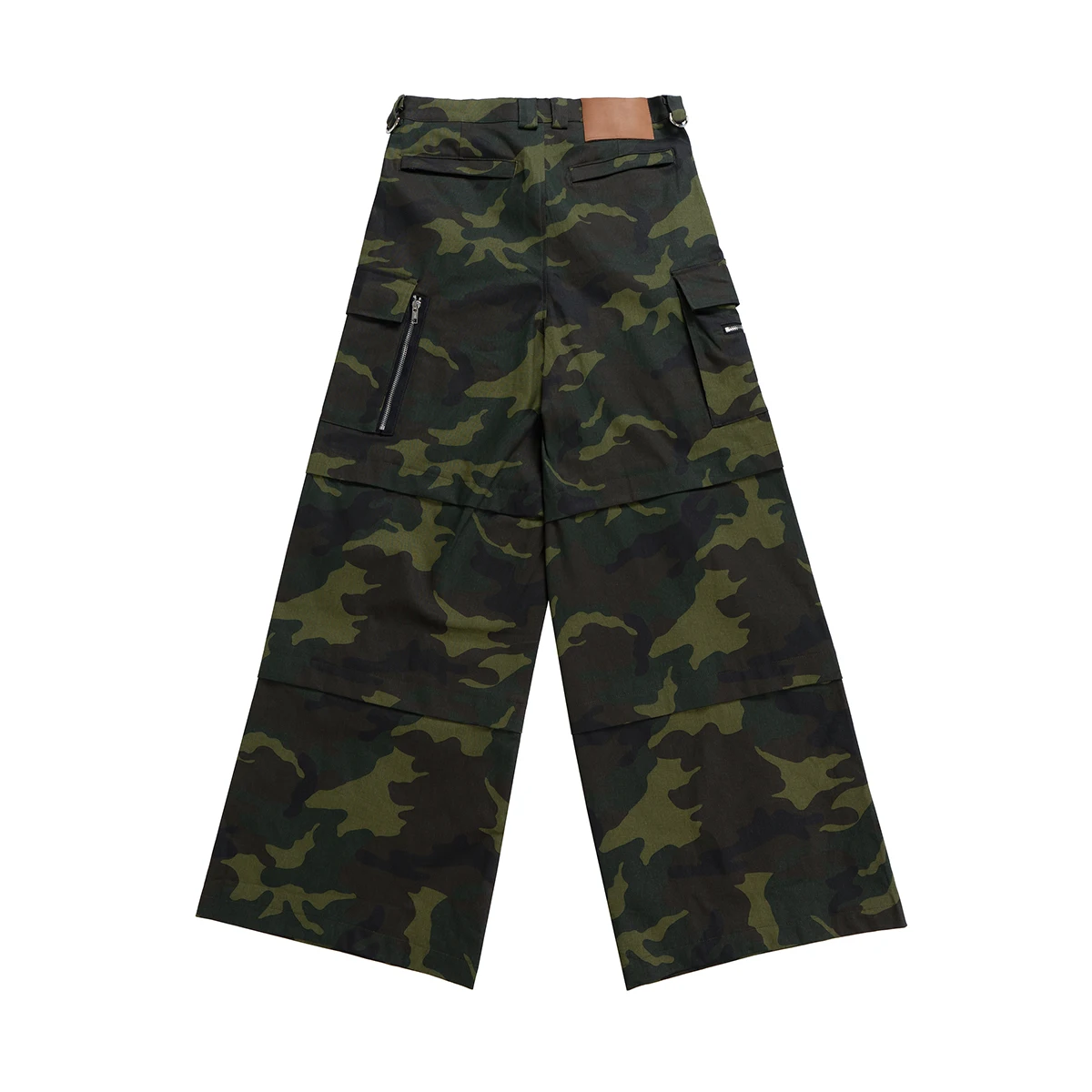 Color Match Multi-pockets Camouflage Cargo Pants for Men and Women Streetwear Patchwork Baggy Overalls Wide Leg Loose Trousers