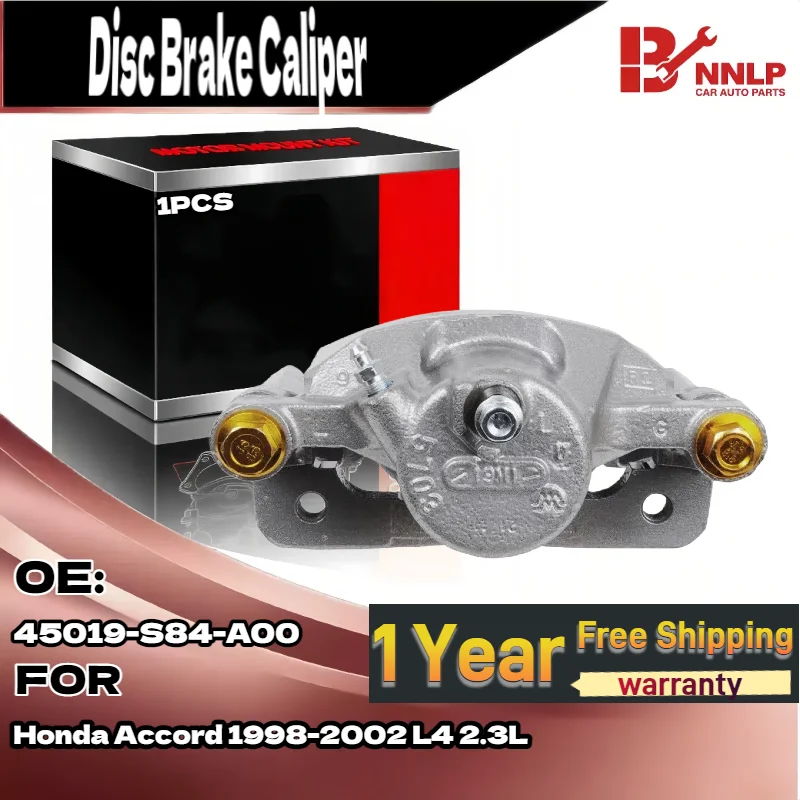 

For 1x Front Left Disc Brake Caliper w/ Bracket for Honda Accord 1998-2002 L4 2.3L 45019-S84-A00