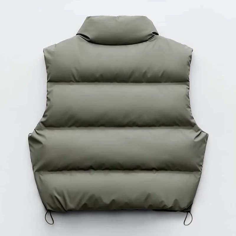 Faionable Stand Collar Svel Vest 2024 Winter Collection Glued S Design Women's ort Jaet Sli Trendy Sle