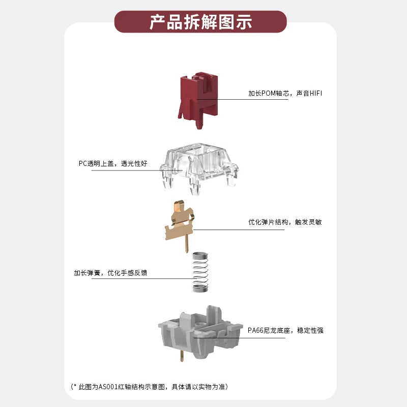 Black Knight AS Keyboard Switch Tester Red Linear Yellow HP Switch Detachable for Mechanical Keyboard Switch