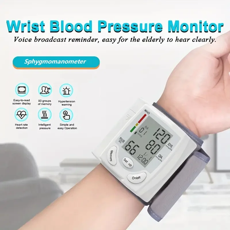 Medical Sphygmomanometer Tonometer Digital Blood Pressure Automatic BP Measurement Heart Rate Temperature Infrared Non-contact