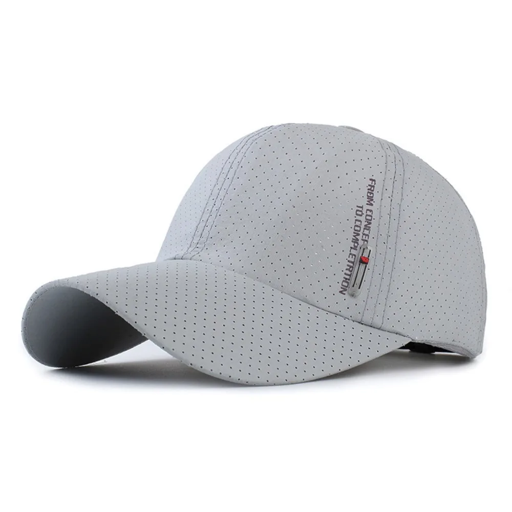 

Breathable Perforated Quick-Drying Hat Letter Embroidery Sun Protection Summer Sun Hat Adjustable Fishing Cycling Hat