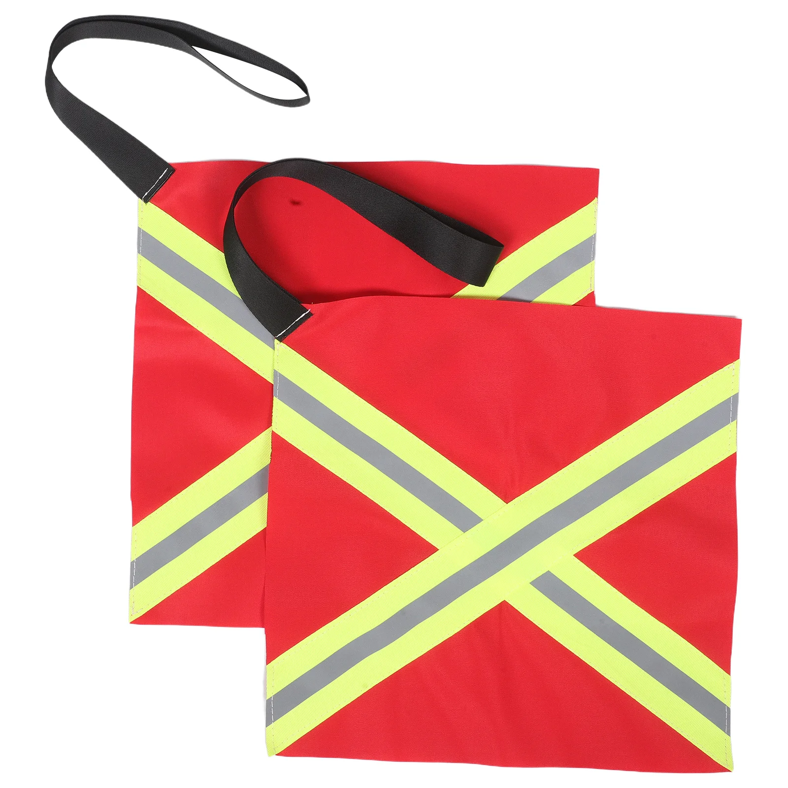 

2pcs Kayak Safety Flag Reflective High Visibility Towing Warning Sign Weather Resistant For Canoe Boat Trailer Fishing Night Use
