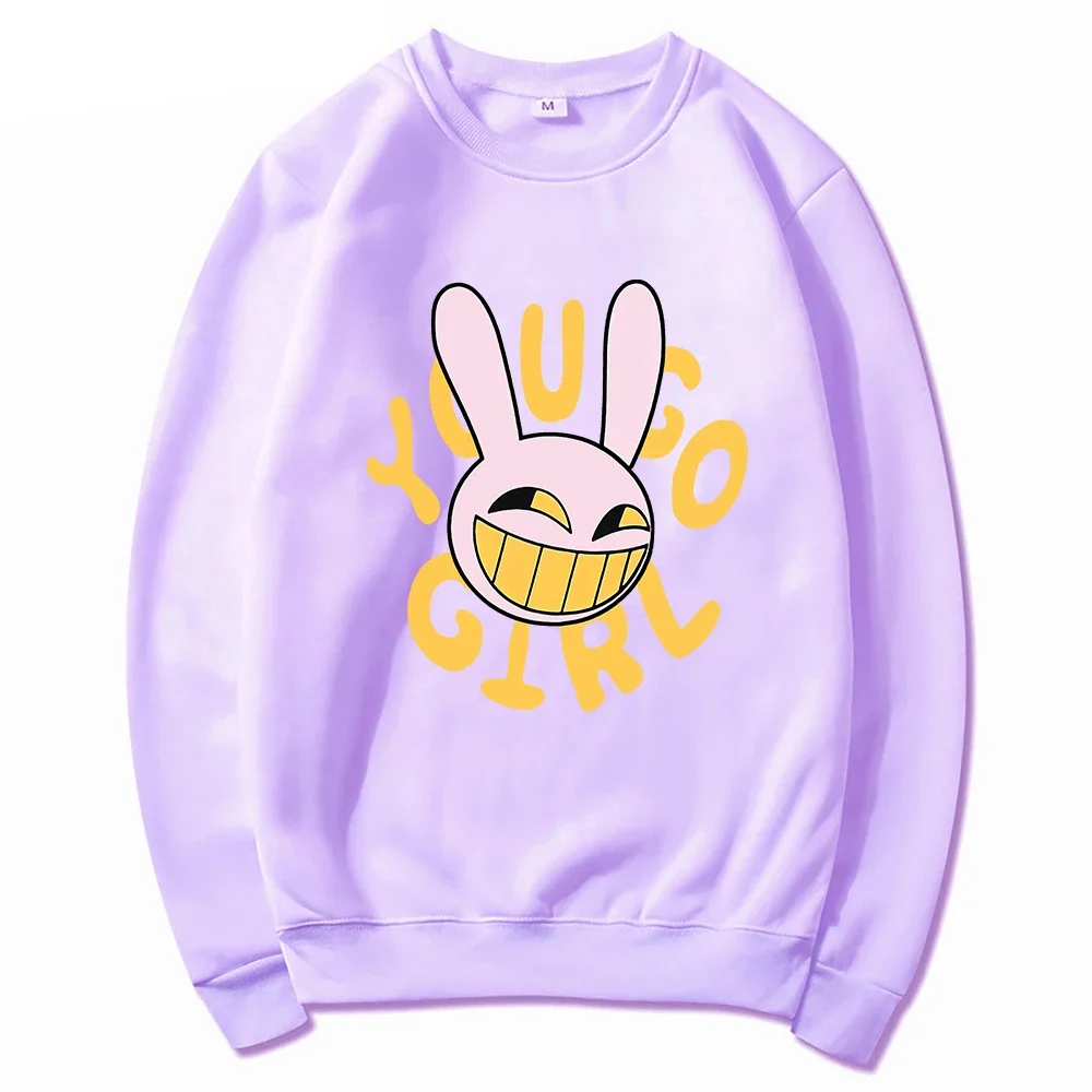 أنت الذهاب فتاة السيرك الرقمي جاكس هوديي موضة النساء Harajuku مضحك لطيف أرنب هوديي للجنسين الكرتون خمر البلوز البلوز
