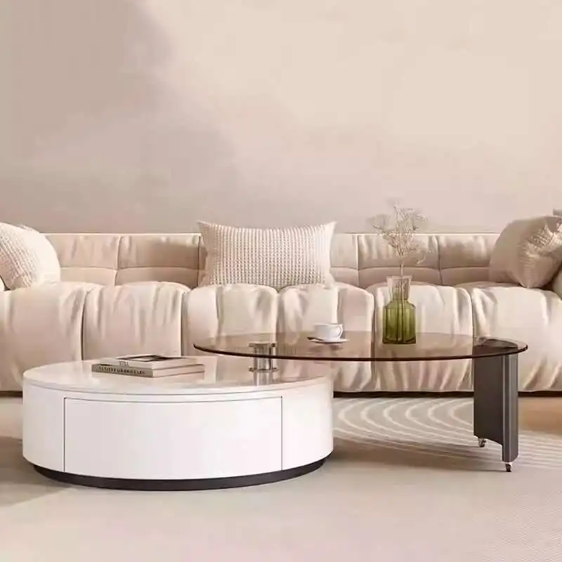 

Modern Storage Coffee Tables Aesthetic Nordic Round Minimalist Coffee Tables Luxury Glam Mesas Living Room Furniture