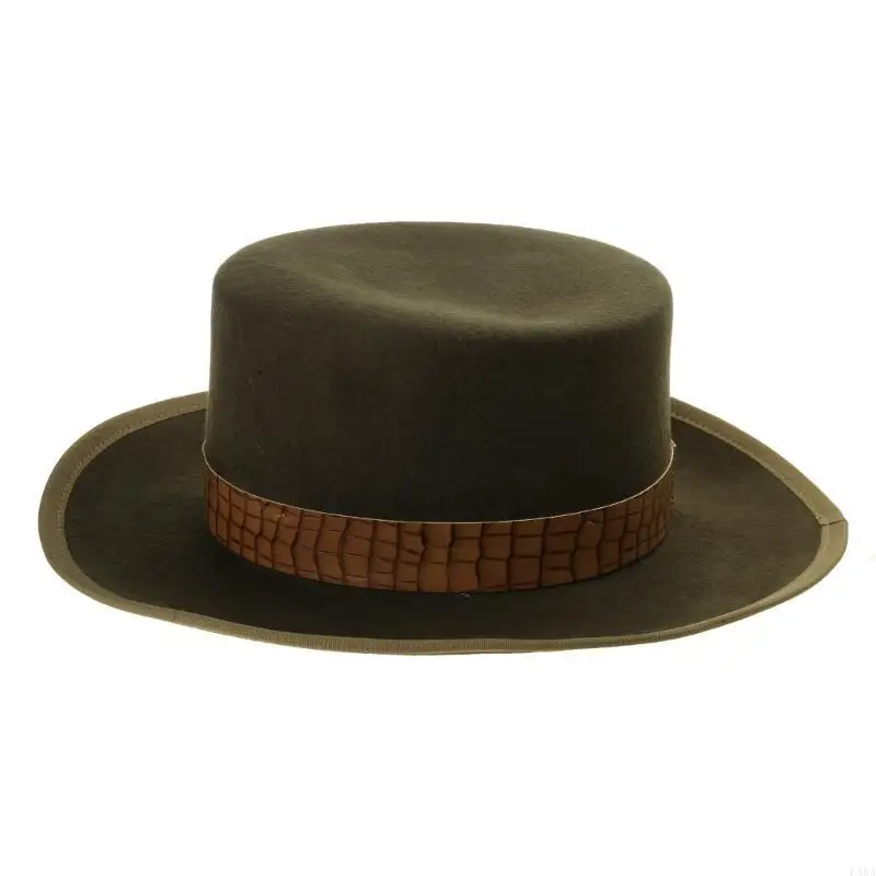 

P88A Шерстяной цилиндр Черная шляпа Fedora Ковбойская шляпа для праздничной вечеринки Панама