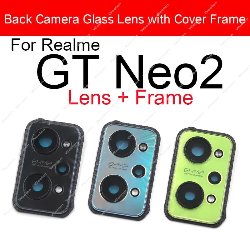 For Realme GT Neo 2 2T Neo Flash GT Master Explorer 5G Rear Camera Glass Lens Cover Back Camera Lens Frame Holder Repair Parts