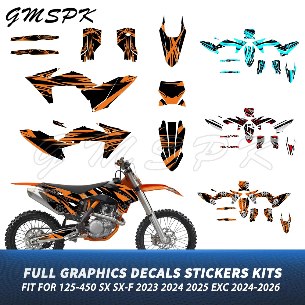 

Комплекты графических наклеек и стикеров для мотоциклов SX SXF XC-F 2023-2025, EXC EXCF XCW 2024-2026, 150 200 250 300-450 (декоративные наклейки на кузов)